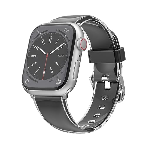 BolYel Armband Kompatibel mit Apple Watch Armband 42mm 44mm 45mm,Silikon Transparentes Doppelschichtiges Ersatzarmband Kompatibel mit iWatch Armband Series 8 7 6 5 4 3 2 1 SE Schwarz BolYel Armband Kompatibel mit Apple Watch Armband 42mm 44mm 45mm,Silikon Transparentes Doppelschichtiges Ersatzarmband Kompatibel mit iWatch Armband Series 8 7 6 5 4 3 2 1 SE Schwarz von BolYel