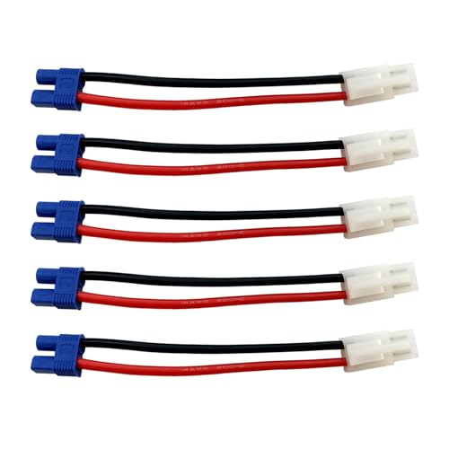 5 Stücke Kompatibel mit Tamiya Buchse zu EC3 Männlich Stecker Adapter mit 14awg 5cm Silikonkabel (EC3 Buchse für Tamiya Männlich) von Boladge