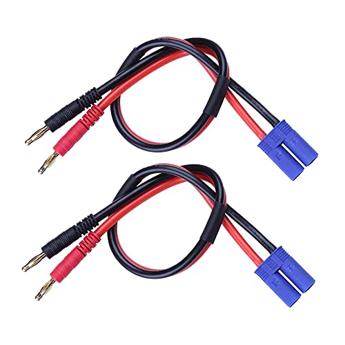 Boladge 2-Pack EC5 Männlich Stecker auf 4MM Bullet Bananenstecker Rundstecker Adapter Ladekabel mit 11.8inch 12AWG Silikonkabel Boladge 2-Pack EC5 Männlich Stecker auf 4MM Bullet Bananenstecker Rundstecker Adapter Ladekabel mit 11.8inch 12AWG Silikonkabel von Boladge