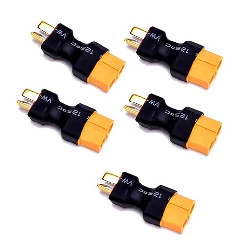 Boladge 5 Stücke Deans T Stecker Männlich auf XT60 Buchse Steckverbinder Anschlussstecker Adapter für RC Auto Flugzeug Lipo Batterie ESC von Boladge