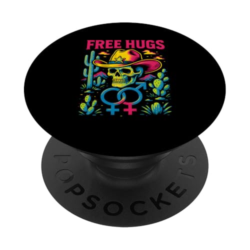 Gay Pride Free Umarmt Cowboy-Totenkopf Cooler Regenbogen LGBTQ+ PopSockets Klebender PopGrip Gay Pride Free Umarmt Cowboy-Totenkopf Cooler Regenbogen LGBTQ+ PopSockets Klebender PopGrip von Boldly Queer - Expressive Pride Apparel for All