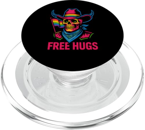 Gay Pride Free Umarmt Cowboy-Totenkopf Cooler Regenbogen LGBTQ+ PopSockets PopGrip für MagSafe Gay Pride Free Umarmt Cowboy-Totenkopf Cooler Regenbogen LGBTQ+ PopSockets PopGrip für MagSafe von Boldly Queer - Expressive Pride Apparel for All