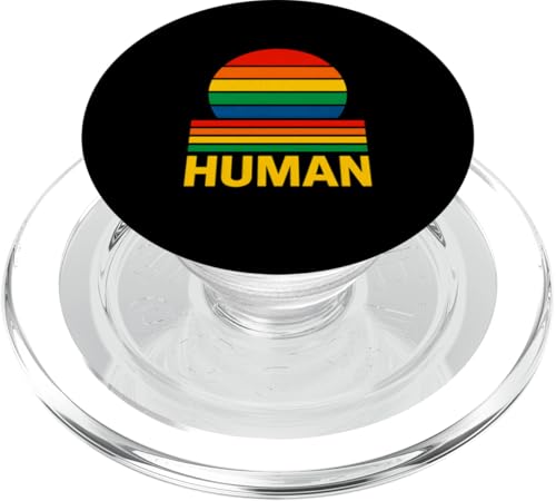 Gay Pride Month HUMAN Rainbow Pride Vintage LGBTQ+ PopSockets PopGrip für MagSafe Gay Pride Month HUMAN Rainbow Pride Vintage LGBTQ+ PopSockets PopGrip für MagSafe von Boldly Queer - Expressive Pride Apparel for All