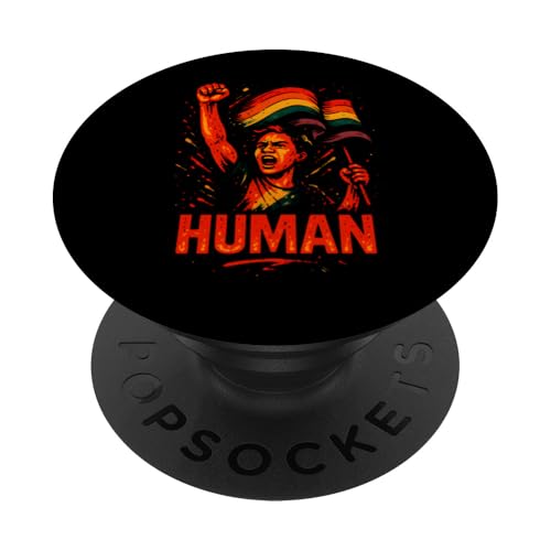 Gay Pride Month Human Vintage Rainbow Pride Flagge LGBTQ+ PopSockets Klebender PopGrip Gay Pride Month Human Vintage Rainbow Pride Flagge LGBTQ+ PopSockets Klebender PopGrip von Boldly Queer - Expressive Pride Apparel for All