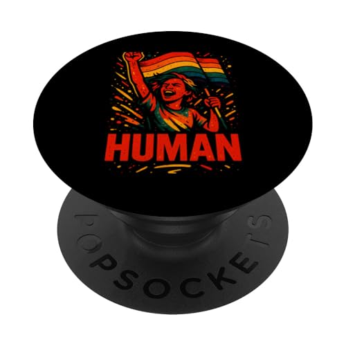 Gay Pride Month Human Vintage Rainbow Pride Flagge LGBTQ+ PopSockets Klebender PopGrip Gay Pride Month Human Vintage Rainbow Pride Flagge LGBTQ+ PopSockets Klebender PopGrip von Boldly Queer - Expressive Pride Apparel for All