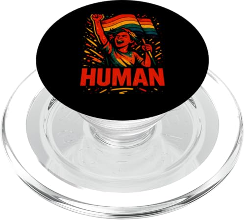 Gay Pride Month Human Vintage Rainbow Pride Flagge LGBTQ+ PopSockets PopGrip für MagSafe Gay Pride Month Human Vintage Rainbow Pride Flagge LGBTQ+ PopSockets PopGrip für MagSafe von Boldly Queer - Expressive Pride Apparel for All