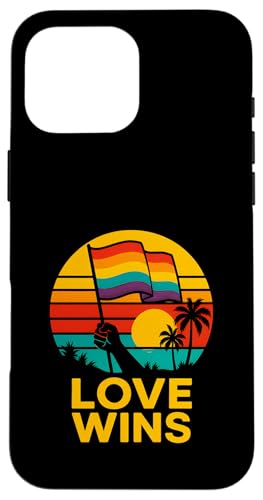Gay Pride Month Love gewinnt Retro-Regenbogen LGBTQ+ Hülle für iPhone 16 Pro Max Gay Pride Month Love gewinnt Retro-Regenbogen LGBTQ+ Hülle für iPhone 16 Pro Max von Boldly Queer - Expressive Pride Apparel for All