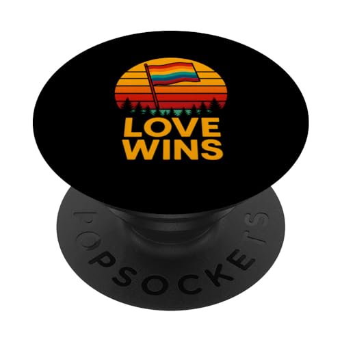 Gay Pride Month Love gewinnt Retro-Regenbogen LGBTQ+ PopSockets Klebender PopGrip Gay Pride Month Love gewinnt Retro-Regenbogen LGBTQ+ PopSockets Klebender PopGrip von Boldly Queer - Expressive Pride Apparel for All