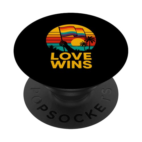 Gay Pride Month Love gewinnt Retro-Regenbogen LGBTQ+ PopSockets Klebender PopGrip Gay Pride Month Love gewinnt Retro-Regenbogen LGBTQ+ PopSockets Klebender PopGrip von Boldly Queer - Expressive Pride Apparel for All