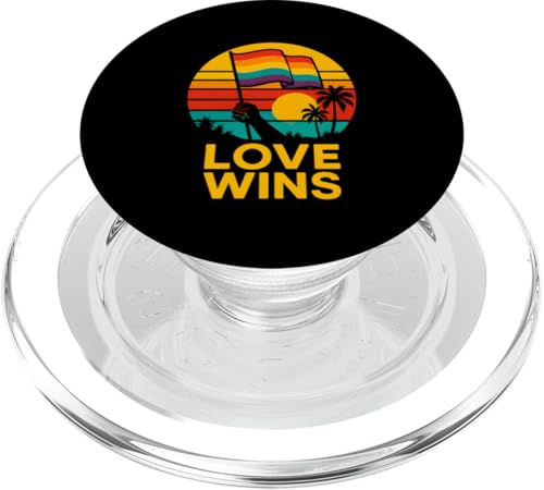 Gay Pride Month Love gewinnt Retro-Regenbogen LGBTQ+ PopSockets PopGrip für MagSafe Gay Pride Month Love gewinnt Retro-Regenbogen LGBTQ+ PopSockets PopGrip für MagSafe von Boldly Queer - Expressive Pride Apparel for All