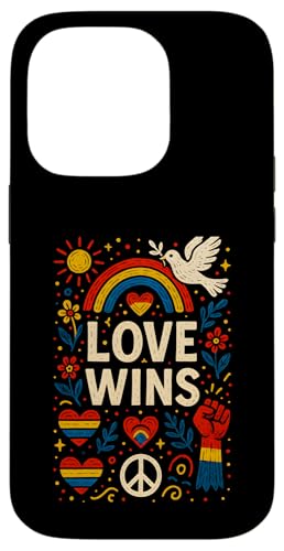 Gay Pride Month Love gewinnt Vintage-Regenbogenherz LGBTQ+ Hülle für iPhone 14 Pro von Boldly Queer - Expressive Pride Apparel for All