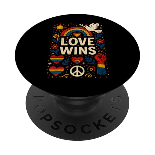 Gay Pride Month Love gewinnt Vintage-Regenbogenherz LGBTQ+ PopSockets Klebender PopGrip Gay Pride Month Love gewinnt Vintage-Regenbogenherz LGBTQ+ PopSockets Klebender PopGrip von Boldly Queer - Expressive Pride Apparel for All