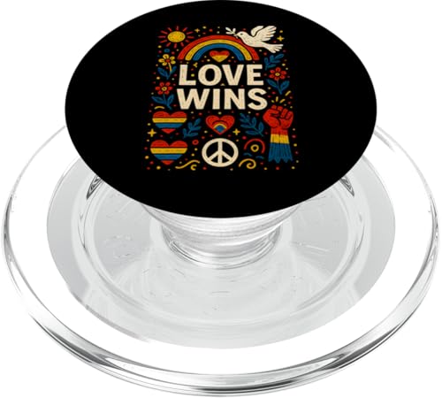 Gay Pride Month Love gewinnt Vintage-Regenbogenherz LGBTQ+ PopSockets PopGrip für MagSafe Gay Pride Month Love gewinnt Vintage-Regenbogenherz LGBTQ+ PopSockets PopGrip für MagSafe von Boldly Queer - Expressive Pride Apparel for All