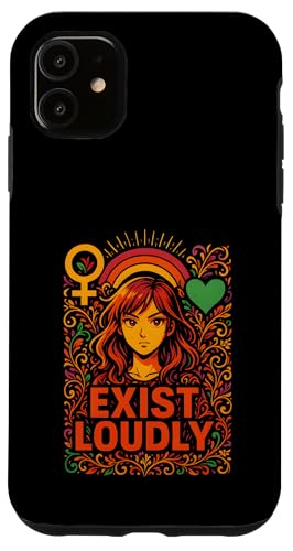 Lesbian Pride Exist Loudly Vintage-Damenliebe LGBTQ+ Hülle für iPhone 11 Lesbian Pride Exist Loudly Vintage-Damenliebe LGBTQ+ Hülle für iPhone 11 von Boldly Queer - Expressive Pride Apparel for All