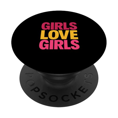 Lesbian Pride Girls lieben Frauen im Retro-LGBTQ+ PopSockets Klebender PopGrip Lesbian Pride Girls lieben Frauen im Retro-LGBTQ+ PopSockets Klebender PopGrip von Boldly Queer - Expressive Pride Apparel for All
