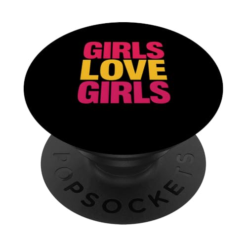 Lesbian Pride Girls lieben Frauen im Retro-LGBTQ+ PopSockets Klebender PopGrip Lesbian Pride Girls lieben Frauen im Retro-LGBTQ+ PopSockets Klebender PopGrip von Boldly Queer - Expressive Pride Apparel for All