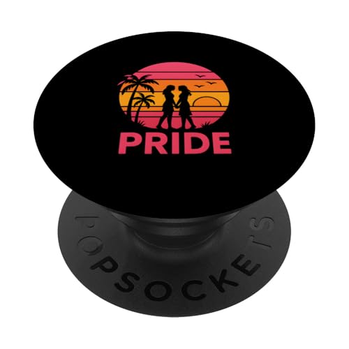 Lesbian Pride Love Retro-Sonnenuntergang für Damen, LGBTQ+ PopSockets Klebender PopGrip Lesbian Pride Love Retro-Sonnenuntergang für Damen, LGBTQ+ PopSockets Klebender PopGrip von Boldly Queer - Expressive Pride Apparel for All