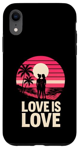 Lesbian Pride Love is Love Cute Damen Retro Sonnenuntergang LGBTQ+ Hülle für iPhone XR Lesbian Pride Love is Love Cute Damen Retro Sonnenuntergang LGBTQ+ Hülle für iPhone XR von Boldly Queer - Expressive Pride Apparel for All