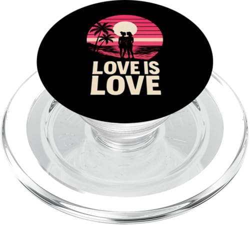 Lesbian Pride Love is Love Cute Damen Retro Sonnenuntergang LGBTQ+ PopSockets PopGrip für MagSafe Lesbian Pride Love is Love Cute Damen Retro Sonnenuntergang LGBTQ+ PopSockets PopGrip für MagSafe von Boldly Queer - Expressive Pride Apparel for All