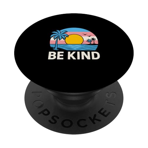 Transgender Pride Be Kind Retro Damen Trans Flagge PopSockets Klebender PopGrip Transgender Pride Be Kind Retro Damen Trans Flagge PopSockets Klebender PopGrip von Boldly Queer - Expressive Pride Apparel for All