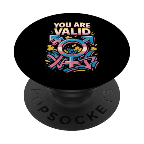 Transgender Pride You Are Valid Damen Unisex Trans Flagge PopSockets Klebender PopGrip Transgender Pride You Are Valid Damen Unisex Trans Flagge PopSockets Klebender PopGrip von Boldly Queer - Expressive Pride Apparel for All