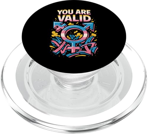 Transgender Pride You Are Valid Damen Unisex Trans Flagge PopSockets PopGrip für MagSafe Transgender Pride You Are Valid Damen Unisex Trans Flagge PopSockets PopGrip für MagSafe von Boldly Queer - Expressive Pride Apparel for All
