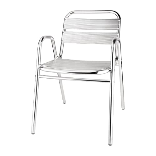 Bolero Bistrostühle mit Unterarmlehne Aluminium, 495 x 600 x 780mm. Bolero Bistrostühle mit Unterarmlehne Aluminium, 495 x 600 x 780mm. von Bolero