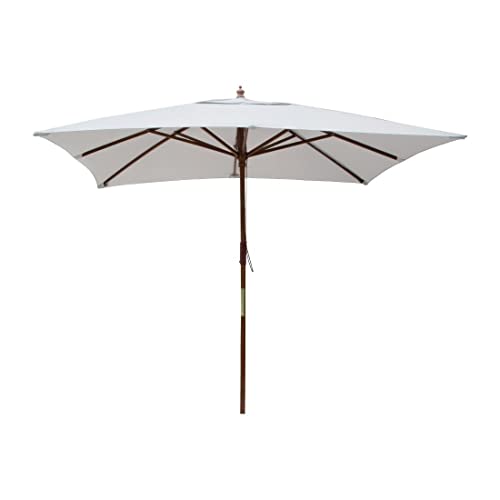 Bolero Quadratischer Sonnenschirm 2,5 Meter Durchmesser, Grau, Holz und Polyester, Größe: 2,73(H) x 2,5(B)m, Café-Haus-Nutzung, Essen im Freien, Gestelle separat erhältlich (FS231 und FS158), FS232 von Bolero