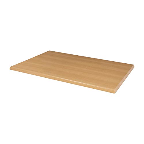 Bolero Vorgebohrte rechteckige Tischplatte, Buche-Optik, 1200 x 800 (T) mm von Bolero