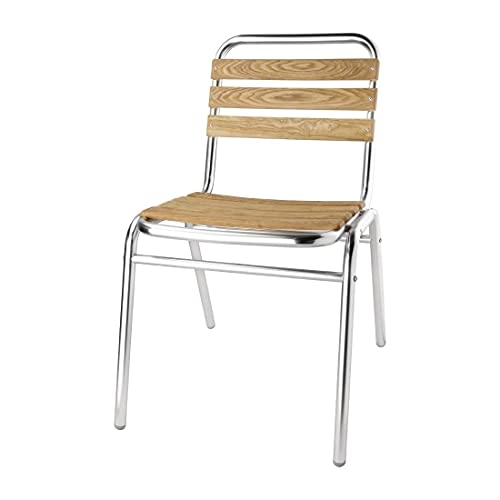 Bolero gk997 Bistro Seite Stuhl, aluminium und Esche (4 Stück), 773(H) x 485(W) x 565(D)mm von Bolero