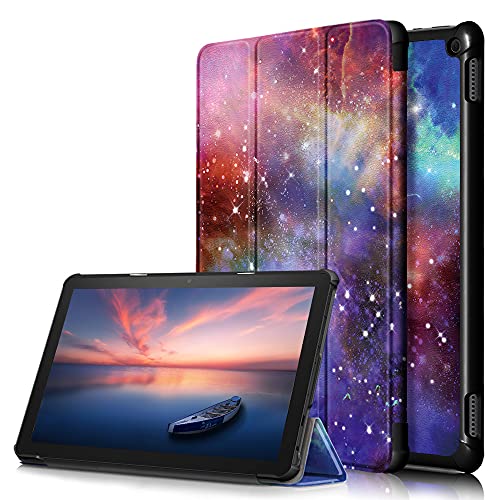 Boleyi Tablet Hülle für Amazon Fire HD 10 2021, Slim Schutzhülle Hochwertiges PU Schlank Leder Hülle, mit Ständer Funktion, für Amazon Fire HD 10 2021 Zoll Modell,Galaxy von Boleyi