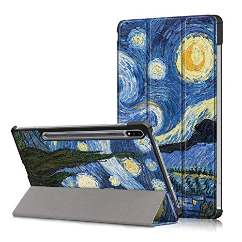 Boleyi Tablet Hülle für Samsung Galaxy Tab S7+ 5G, Slim Schutzhülle Hochwertiges PU Schlank Leder Hülle, mit Ständer Funktion, für Samsung Galaxy Tab S7+ 5G Zoll Modell,Blauer Himmel von Boleyi