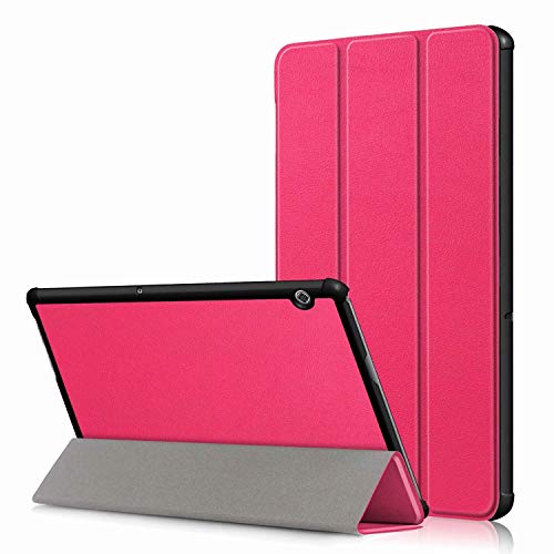 Boleyi Tablet Hülle für Samsung Galaxy Tab S7 5g, Slim Schutzhülle Hochwertiges PU Schlank Leder Hülle, mit Ständer Funktion, für Samsung Galaxy Tab S7 5g Zoll Modell,Rose rot von Boleyi