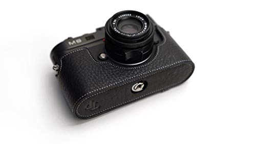 BolinUS Leica M8 Schutzhülle, handgefertigt, Echtleder, Halb-Kameratasche für Leica M8 M9 M9P M-E Kamera mit Handschlaufe, Schwarz von BolinUS