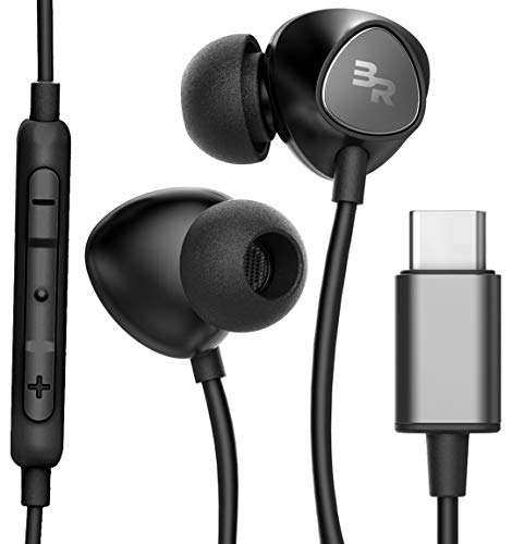 Bolle&Raven Thore V100 In-Ear-Kopfhörer, USB C, mit Mikrofon und Lautstärkeregler, für Note 10/10 Plus/Google Pixel 2/3/4/XL und andere, Schwarz von Bolle & Raven