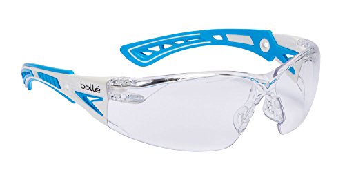 Bollé Safety RUSHPSPSI, Klare Objektive, Einheitsgröße, Serie RUSH+ SMALL, Platinum Blau Schutzbrille von Bollé