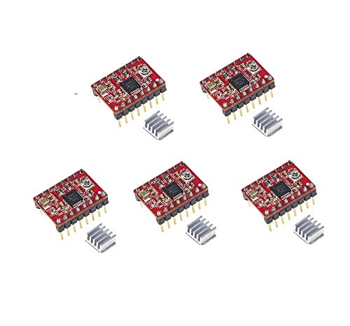 Bolsen RepRap Stepper Driver Pololu A4988 Schrittmotor-Treibermodul mit Aluminium-Kühlkörper für Rampen 1.4 3D-Drucker Bolsen RepRap Stepper Driver Pololu A4988 Schrittmotor-Treibermodul mit Aluminium-Kühlkörper für Rampen 1.4 3D-Drucker von Bolsen
