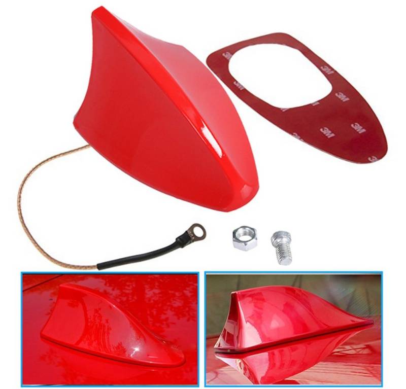 Bolwins A56C Universal Auto Shark Hai Antenne Dachantenne Haifisch Hochglanz Dachantenne von Bolwins