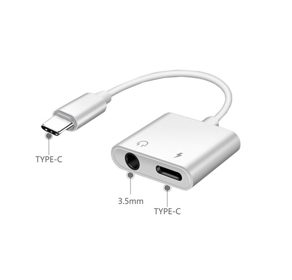 Bolwins B53 USB 3.1 Typ C Stecker zu 3,5mm +USB-C Audio Aufladen Kabel Adapter Audio-Kabel von Bolwins