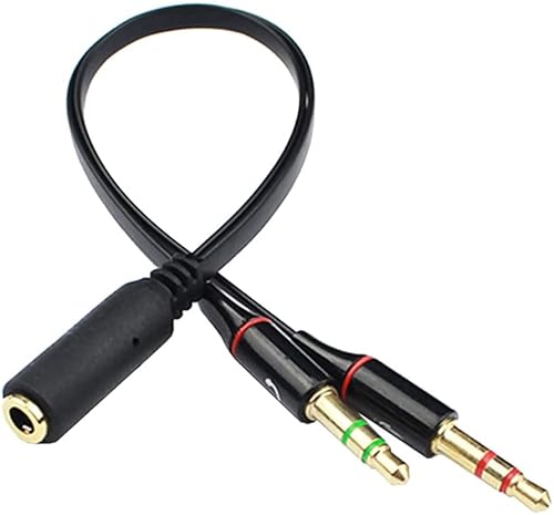 Bolwins B90S Audio Y Splitter Kabel – 3,5mm Klinke Buchse auf 2X 3,5mm Klinke Stecker TRS Stereo Aux Adapter für Smartphone, Headset, PC, Laptop – 20cm von Bolwins