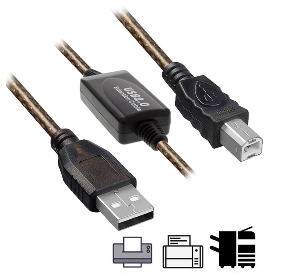 Bolwins C13D USB 2.0 Kabel 10m Druckerkabel Scanner Kabel Repeater Verstärker USB-Kabel von Bolwins