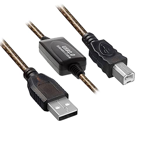 Bolwins C13CS USB Druckerkabel 10m – Premium USB 2.0 Hi-Speed A/B Kabel mit Signalverstärker IC Chip, Geschirmt, USB A Stecker auf USB B Stecker – Ideal für Drucker, Scanner und Multifunktionsgeräte von Bolwins