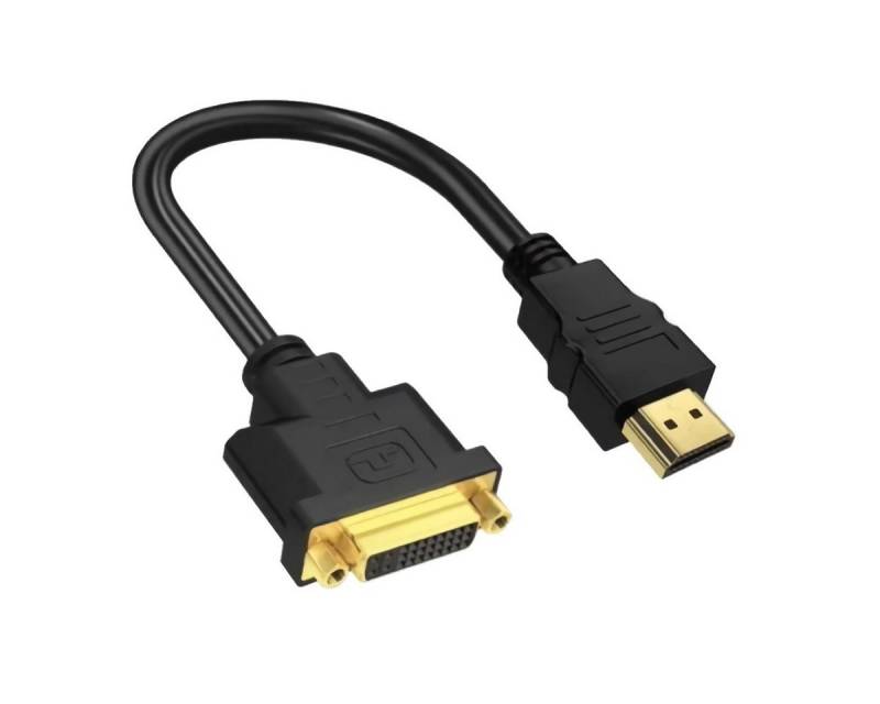 Bolwins C42 HDMI zu DVI Adapter DVI-I (24+5) Buchse auf HDMI Stecker 4K FullHD Computer-Kabel von Bolwins