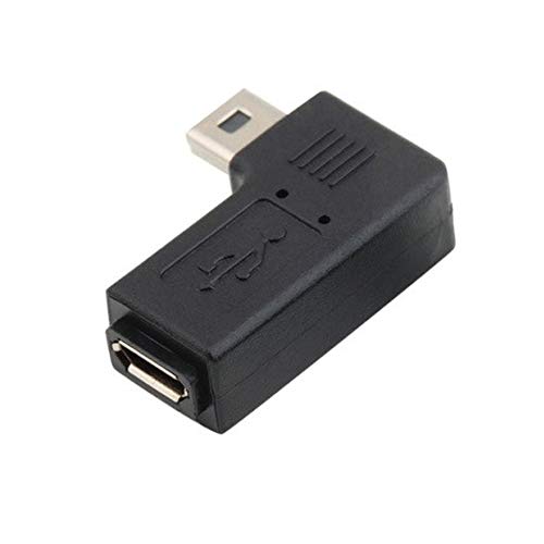 Bolwins C51S Mini USB auf Micro USB Adapter, 90° abgewinkelt, Mini USB Stecker auf Micro USB Buchse, Universeller Adapter, Schwarz von Bolwins