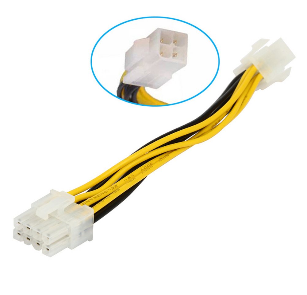 Bolwins C53 4Pin Stecker zu 8Pin Buchse EPS Stromkabel Kabel CPU Netzteil 18cm Computer-Kabel von Bolwins