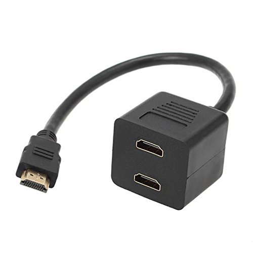 Bolwins E19CS HDMI Splitter 1x2 mit Verstärker, 1080P HDTV Adapter – 1x HDMI Stecker auf 2X HDMI Buchsen, 30cm Kabel für Dual-Display Unterstützung von Bolwins