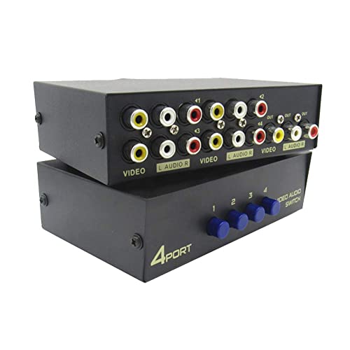 Bolwins E32CS 4-Port AV Schalter – Cinch Umschalter für 3 RCA AV Audio/Video, 4 In 1 Out Composite Video L/R Audio Splitter Adapter für DVD, STB und Spielkonsolen Bolwins E32CS 4-Port AV Schalter – Cinch Umschalter für 3 RCA AV Audio/Video, 4 In 1 Out Composite Video L/R Audio Splitter Adapter für DVD, STB und Spielkonsolen von Bolwins