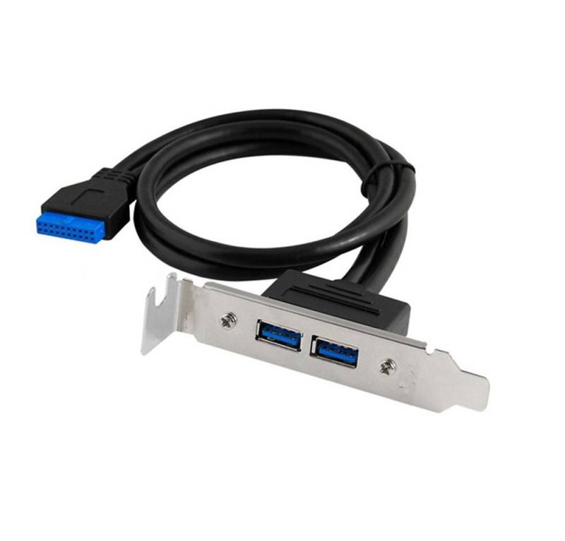Bolwins F30 USB 3.0 Slot Blende Slotblech 8cm Bracket 20pin zu 2x USB 3.0 50cm USB-Adapter von Bolwins