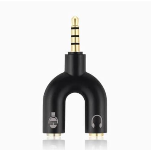Bolwins F79S 3,5mm Audio Y-Splitter Adapter für Kopfhörer und Mikrofon, 4-poliger vergoldeter Klinkenstecker, kompatibel mit PC und Laptop von Bolwins
