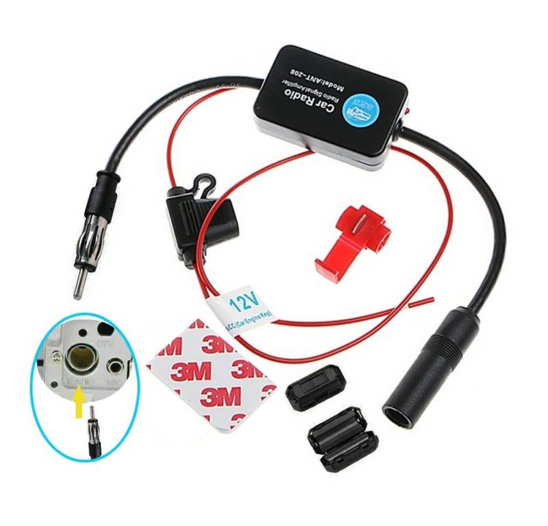 Bolwins F86 12V KFZ Auto Radio Antennenverstärker AM / FM Antenne Verstärker Audioverstärker von Bolwins